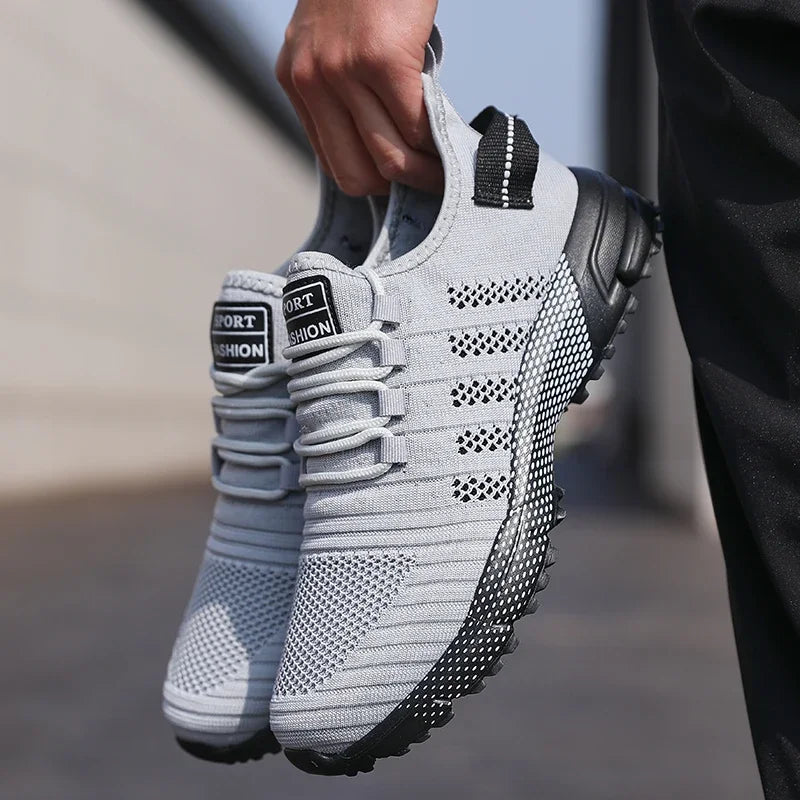 Casual herensneakers van mesh, lichtgewicht en ademend, met zachte zool – instap hardloopschoenen, lage loafers en trainers voor heren