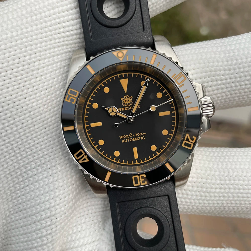 STEELDIVE SD1954V Ceramic Bezel 41MM Stainless Steel Case 300M Waterproof Vintage Luminous NH35 Automatic Men's Dive Watch