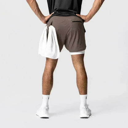 Pantaloncini da palestra da uomo Anime Demon Slayer ad asciugatura rapida, pantaloncini doppio strato 2 in 1, sportswear Y2K estate 2026, streetwear traspirante
