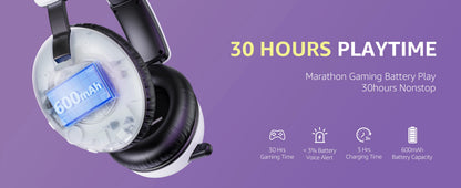Acinaci BL500 Gaming Headset 2.4G with Noise-Canceling Mic 30-Hour Life,for PC PS4 PS5