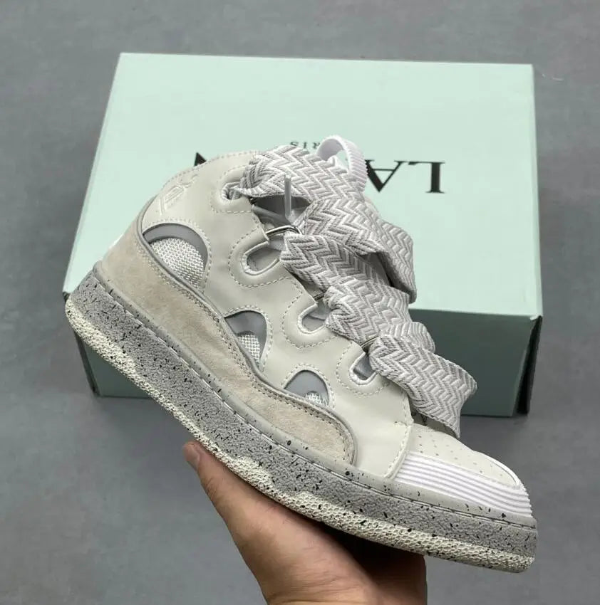 Men's and Women's Original Thick Soled Casual Sports Shoes LANVIN SPORT Fashion Casual Sneakers for Couples Skateboard Shoes
