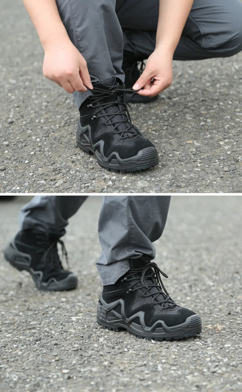 Topfight-Bottes de moto à lacets pour hommes, bottes de chasse, chaussures de randonnée, bottes de désert, haute qualité, grande taille