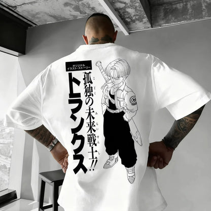 T-shirt oversize Dragon Ball Estate 2026 con cavo di alimentazione, Piccolo Goku, stampa artistica, casual neutro Y2K