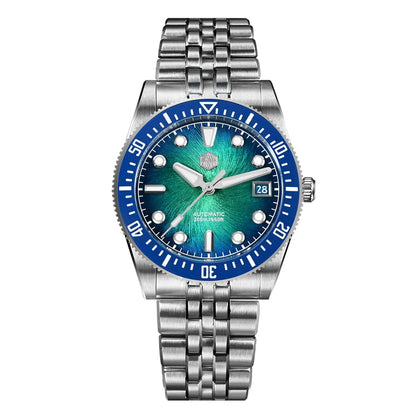 San Martin 37,5 mm 40 mm emajlirana ura z vzorcem spirale in vrtinca za moške, luksuzna potapljaška ura, Miyota 9015, avtomatski mehanski mehanizem, vodoodporna do 200 m, SN0148