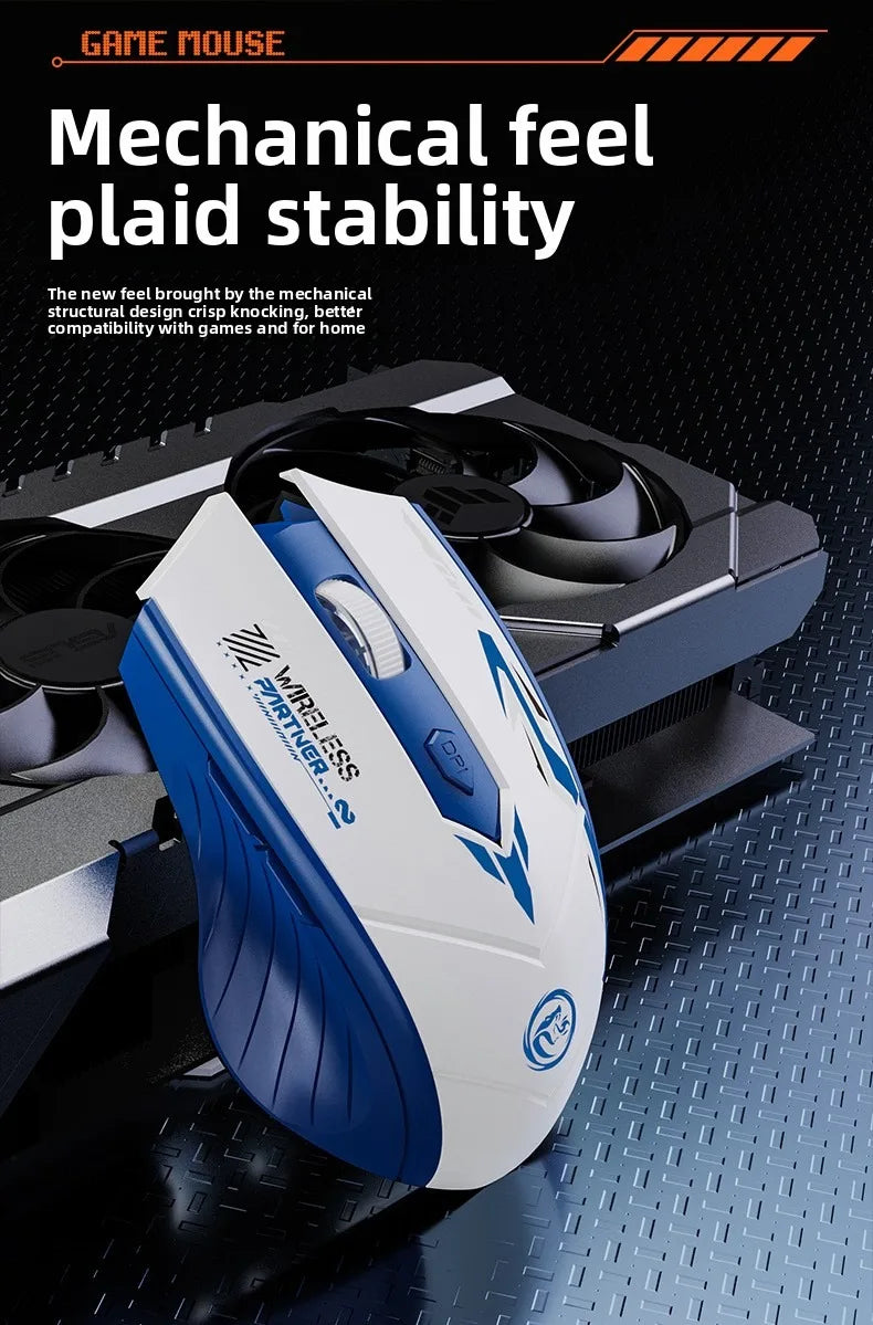 Wireless Gaming Mouse Bluetooth 5.4 Dual-Mode 2.4G Wireless Mouse Rechargeable 1600DPI Ergonomic Gamer Mice For PC Office Laptop