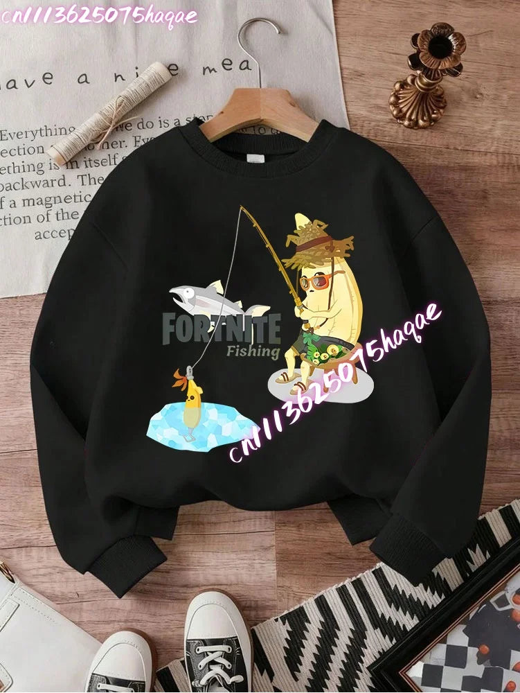 Nuove felpe Fortnite per bambini con cappuccio, stampa personaggi cartoon del gioco, top casual autunnali, abbigliamento invernale per bambini e neonati maschi