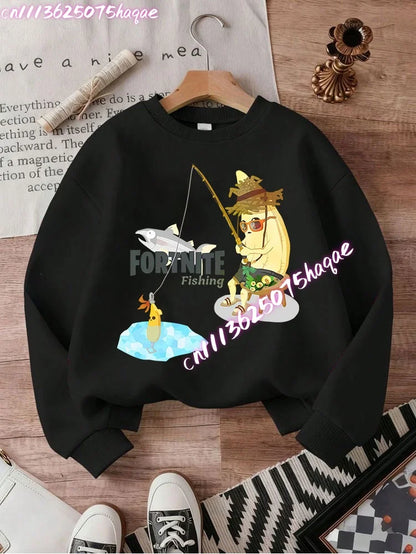 Nuove felpe Fortnite per bambini con cappuccio, stampa personaggi cartoon del gioco, top casual autunnali, abbigliamento invernale per bambini e neonati maschi