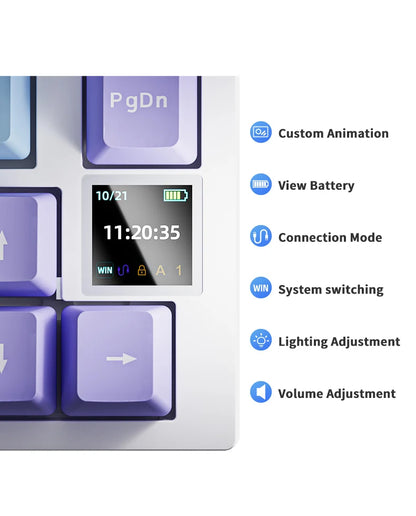 AJAZZ AK820 / AK820Pro Gaming Mechanical Keyboard 75% 82 Keys Wired Single Mode/Bluetooth Wireless Gamer Keyboard for Laptop PC