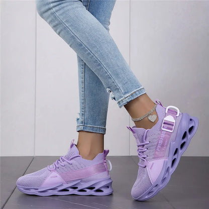 Modieuze paarse casual sneakers in de aanbieding voor dames en heren – Blade hardloopschoenen, grote maat 48, lichte ademende sportschoenen voor heren, mesh sneaker