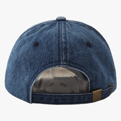 Gorra de visera de denim vintage, gorra de béisbol de moda de estilo vaquero, gorra unisex con letras bordadas, gorras snapback de hip hop, gorra molona
