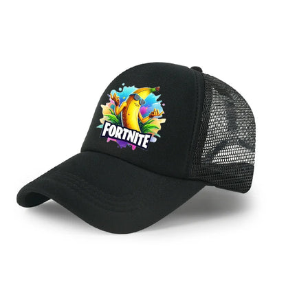 Dětská letní kšiltovka Fortnite s potiskem ve stylu kreslené hry, prodyšná síťovina, nastavitelná čepice s kšiltem, dárek k narozeninám pro děti