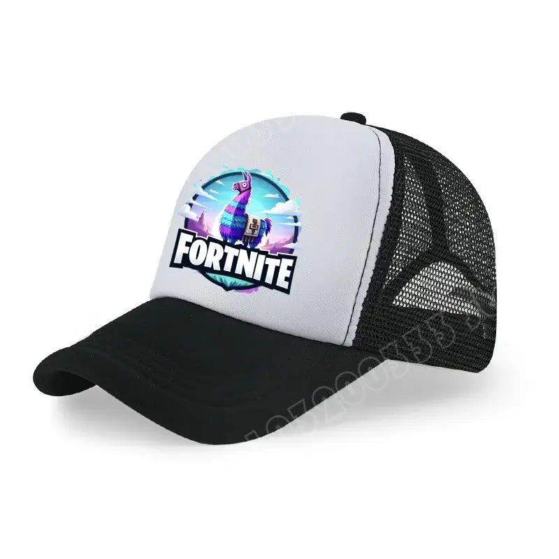 Dětská letní kšiltovka Fortnite s potiskem ve stylu kreslené hry, prodyšná síťovina, nastavitelná čepice s kšiltem, dárek k narozeninám pro děti