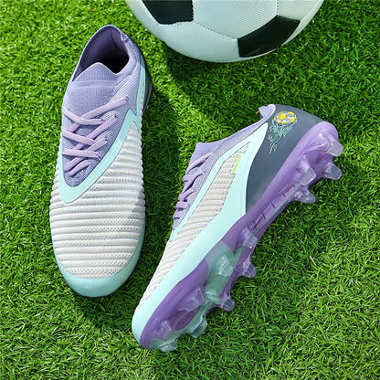 Nuevas zapatillas de fútbol para hombre, botas antideslizantes para adulto, deporte al aire libre para niño, tacos largos de entrenamiento, transpirables y cómodas para partido