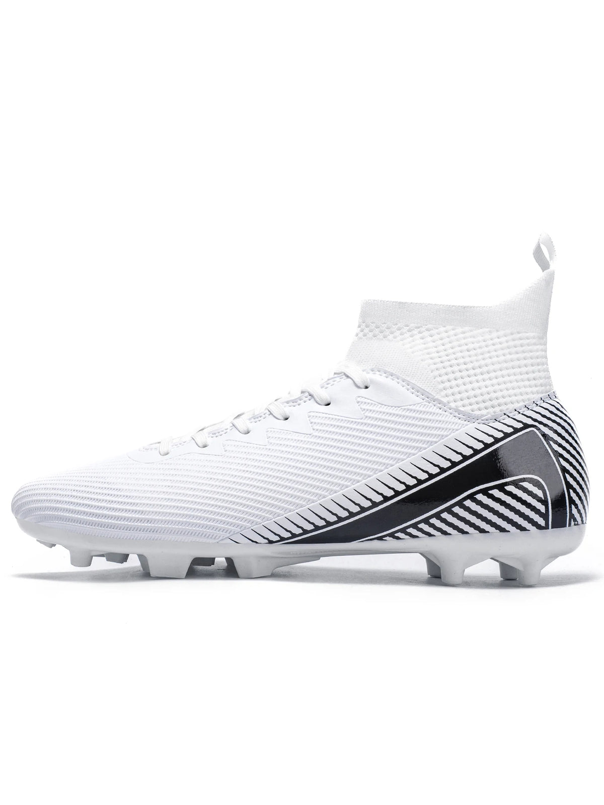Chaussures de football pour adultes débutants AG FG, tige extensible en PU, coussin en TPU, crampons longs antidérapants, durables, pour entraînement sur gazon, niveau d'entrée