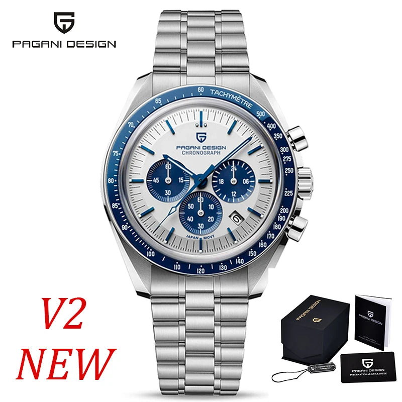 PAGANI DESIGN 2026 New Moon Watch For Men Quartz Multifunction Chronograph Sports Mens Watches Top Brand Luxury Sapphire Mirror