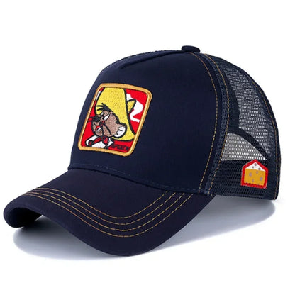 Casquette unisexe anime/dessin animé avec écusson brodé, casquette de baseball, casquette de camionneur, casquettes en maille, chapeau de soleil