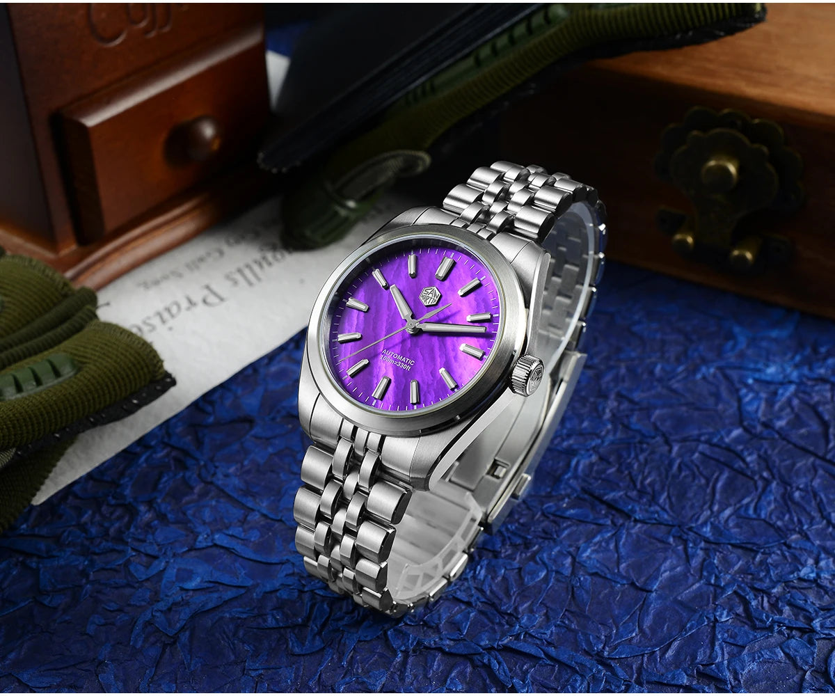 San Martin 39mm MOP Dial Sport Gada Watch Luxury Dress Men Miyota 90S5 Automatic Mechanical Wristwatch Waterproof 100m SN0144