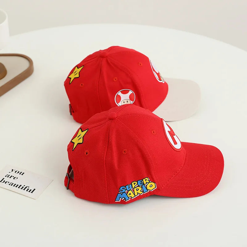 Yoshi Bowser Luigi Super Mushroomi Duckbill Cap Baseball Cap Cartoon Patterned Mesh Cap Summer-appropriate hats for kids Trendy
