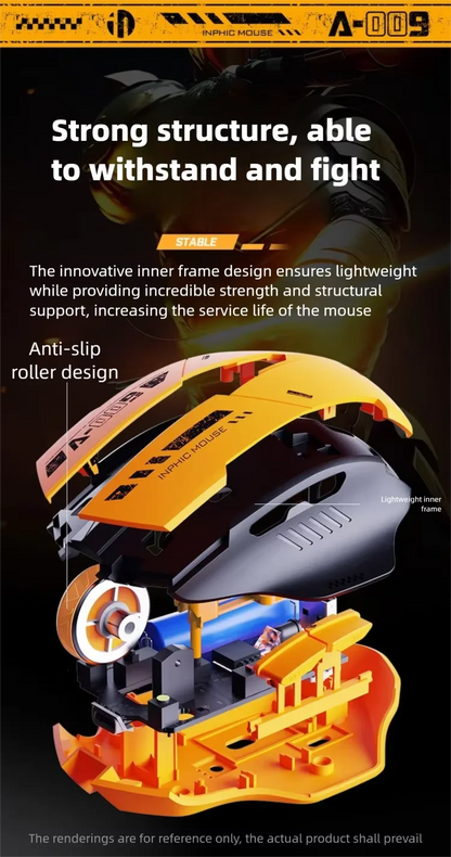 Inphic A9 V2 Wireless Gaming Mouse 12800DPI Rechargeable Ergonomic Bluetooth Compatible Silent Mouse For PC Laptop Computer