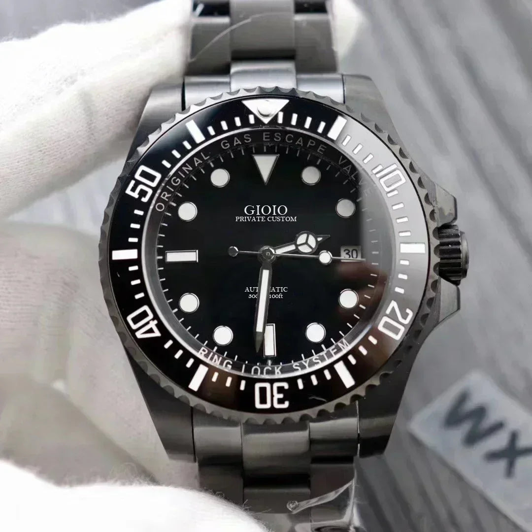 A11 Store Customized Watch  Mens Mechanical Automatic Watch Stainless Steel Deeps Luminous Black Blue Ceramic Sapphire
