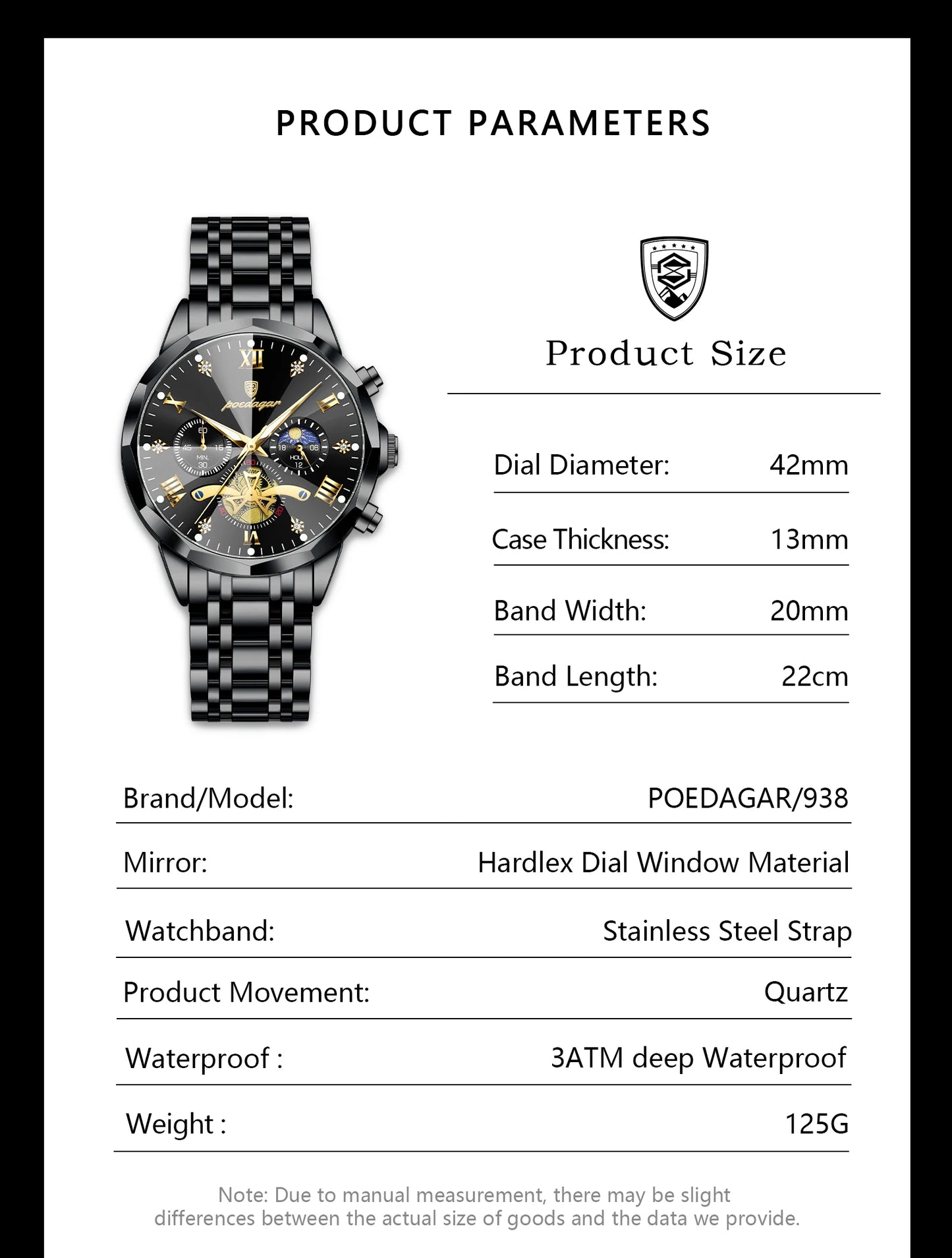 POEDAGAR Luxury Fashion Men Clock Waterproof Luminous Chronograph Male Watch Stainless Steel Quartz Business Men's Watches Reloj