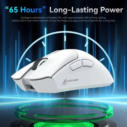 ATTACK SHARK R1 59g Ultra-light Mouse have PAW3311,18000DPI,400IPS,40G,1000Hz,Tri-Mode,Broadcom BK3633 Master,20 Million Times