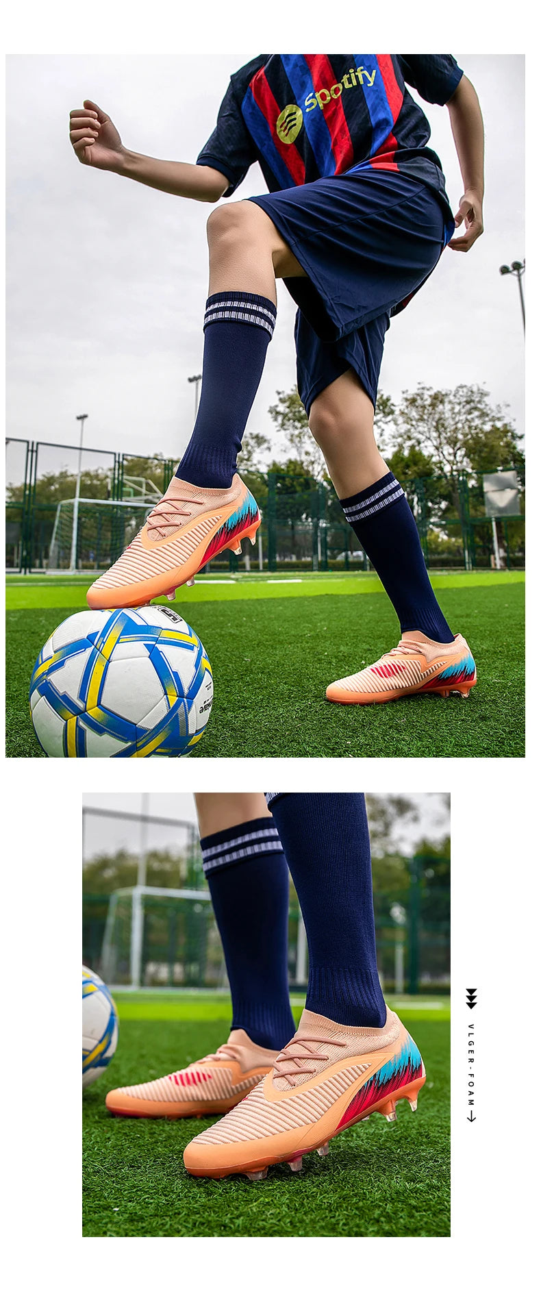 Botas de fútbol para hombre, nuevas, ultraligeras, para entrenamiento al aire libre, dropshipping, zapatillas de fútbol con tacos, clavos largos FG antideslizantes