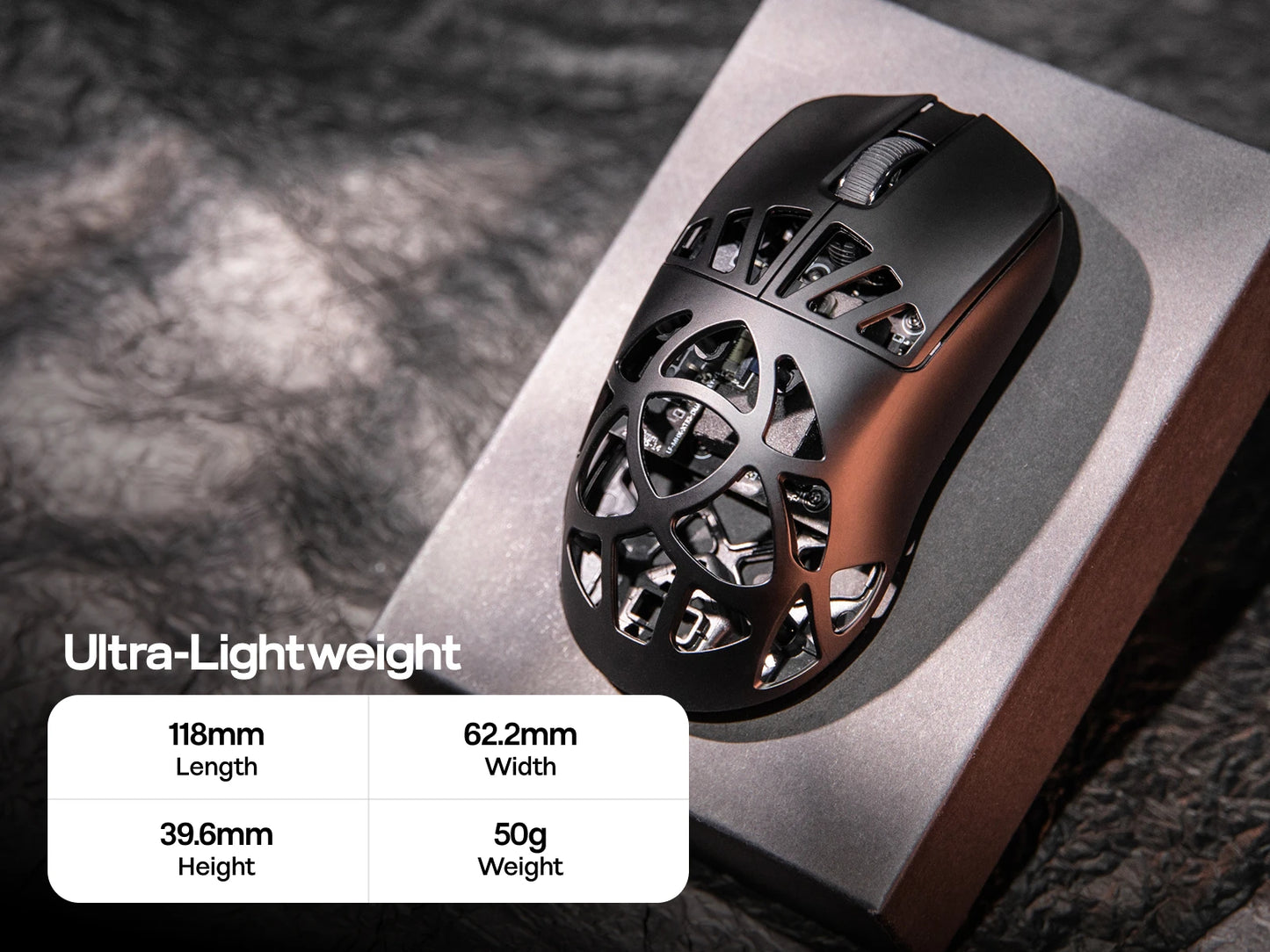 EPOMAKER Carbon X Wired/2.4G/BT Wireless Gaming Mouse 400 to 30,000 DPI Adjustable with PAW3950 Sensor for PC/Mac/Linux