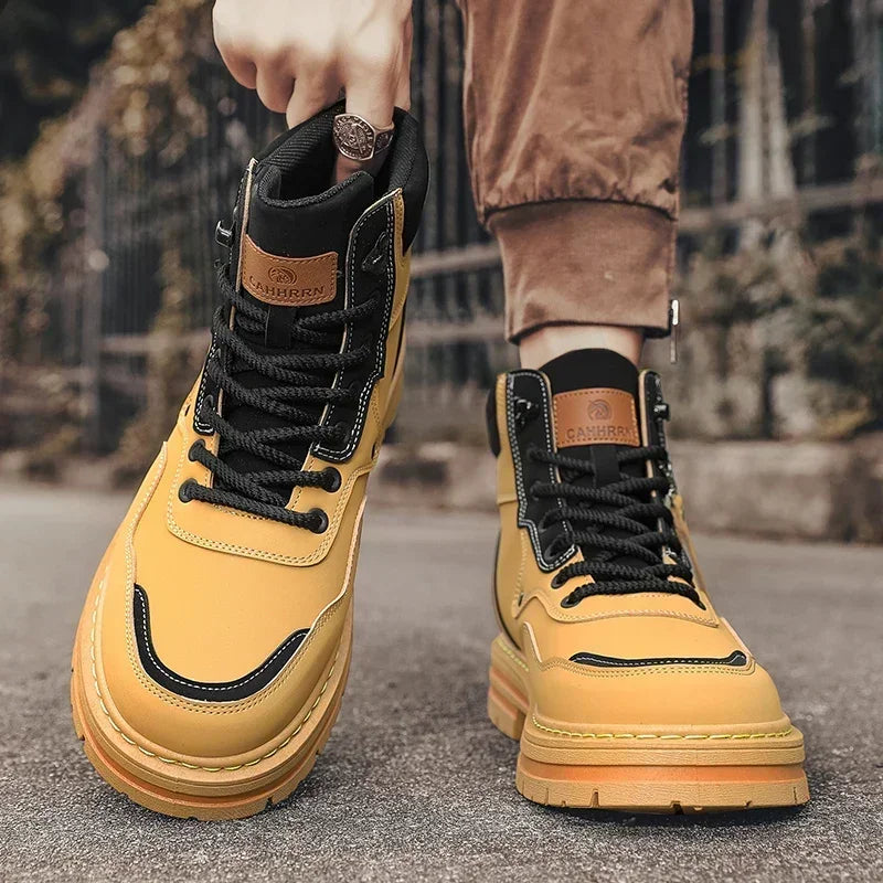 Hommes bottes 2025 chaussures décontractées hiver plate-forme en cuir concepteur de luxe Chelsea Cowboy travail en plein air sécurité cheville baskets