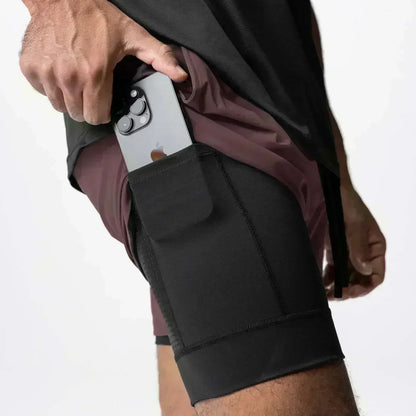 Pantaloncini da palestra da uomo Anime Demon Slayer ad asciugatura rapida, pantaloncini doppio strato 2 in 1, sportswear Y2K estate 2026, streetwear traspirante