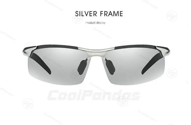 CoolPandas fotochromatska sončna očala za moške, polarizirana, brez okvirja, za prosti čas, šport in vožnjo, za dan in noč, Chamelon Goggle zonnebril heren