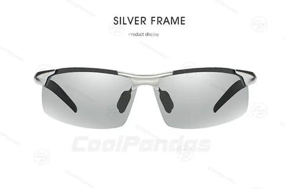 CoolPandas fotochromatska sončna očala za moške, polarizirana, brez okvirja, za prosti čas, šport in vožnjo, za dan in noč, Chamelon Goggle zonnebril heren