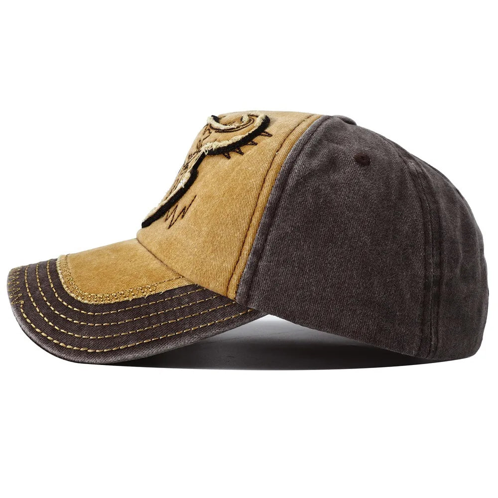 2026 New Hip Hop Vintage Washed Denim Baseball Cap Casquette Homme Bull Head Embroidery Y2k Snapback Dad Hats for Women Men