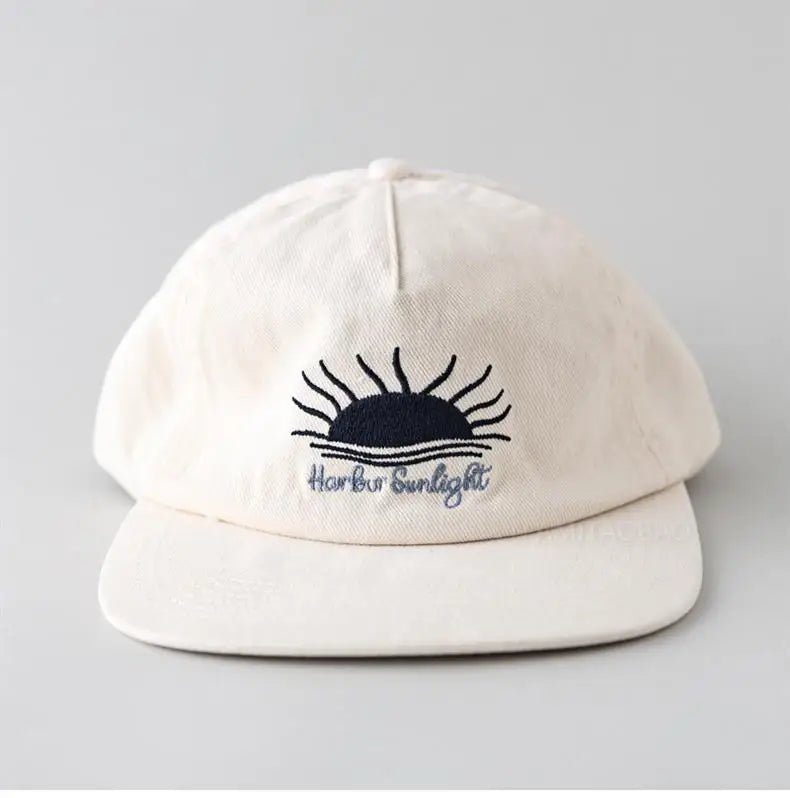 Cappellino da baseball con visiera piatta, carino, per donne, uomini e adolescenti, con ricamo "Sunrise", cappellini estivi e cappelli da sole