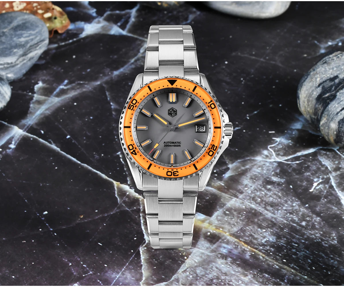 San Martin 2025 New Enamel Dial Full Luminous 39mm Dive Watch Luxury Men Watch NH35 Automatic Mechanical Waterproof 200m SN0129