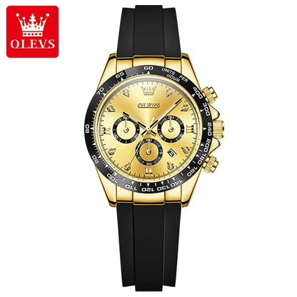 OLEVS 5618 Woman Watch Silicone Strap Luxury Brand Original Quartz Watch for Women Auto Date Waterproof Chronograph Ladies Clock