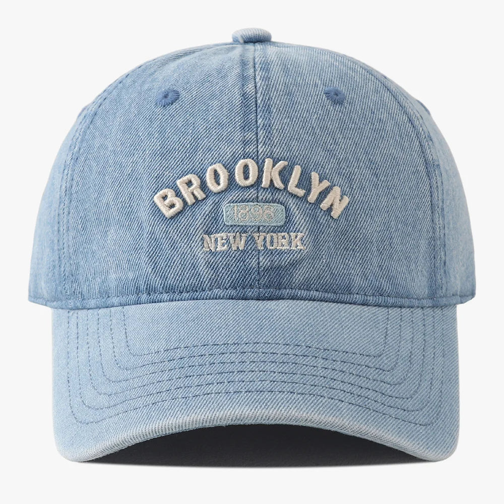 Gorra de visera de denim vintage, gorra de béisbol de moda de estilo vaquero, gorra unisex con letras bordadas, gorras snapback de hip hop, gorra molona