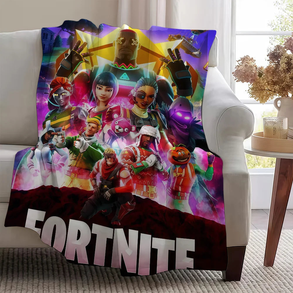 Superkuschelige Plüsch-Kuscheldecke fürs Wohnzimmer F-FORTNITES-ES, Spielzimmer, Sofa, Couch, Kindergeburtstagsgeschenke