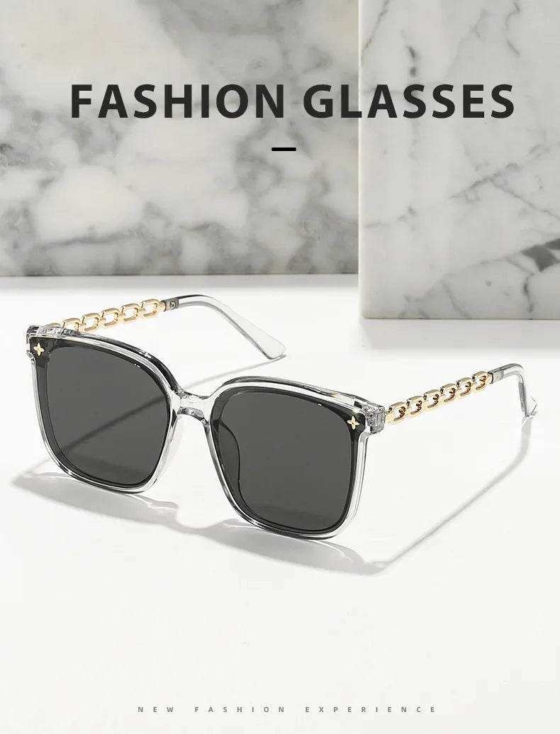 Lunettes de soleil carrées pour femme, style vintage, monture large, verres miroirs noirs, polarisées, lunettes de soleil sexy pour femme, idéales pour le voyage, protection UV400
