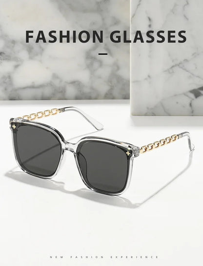 Lunettes de soleil carrées pour femme, style vintage, monture large, verres miroirs noirs, polarisées, lunettes de soleil sexy pour femme, idéales pour le voyage, protection UV400