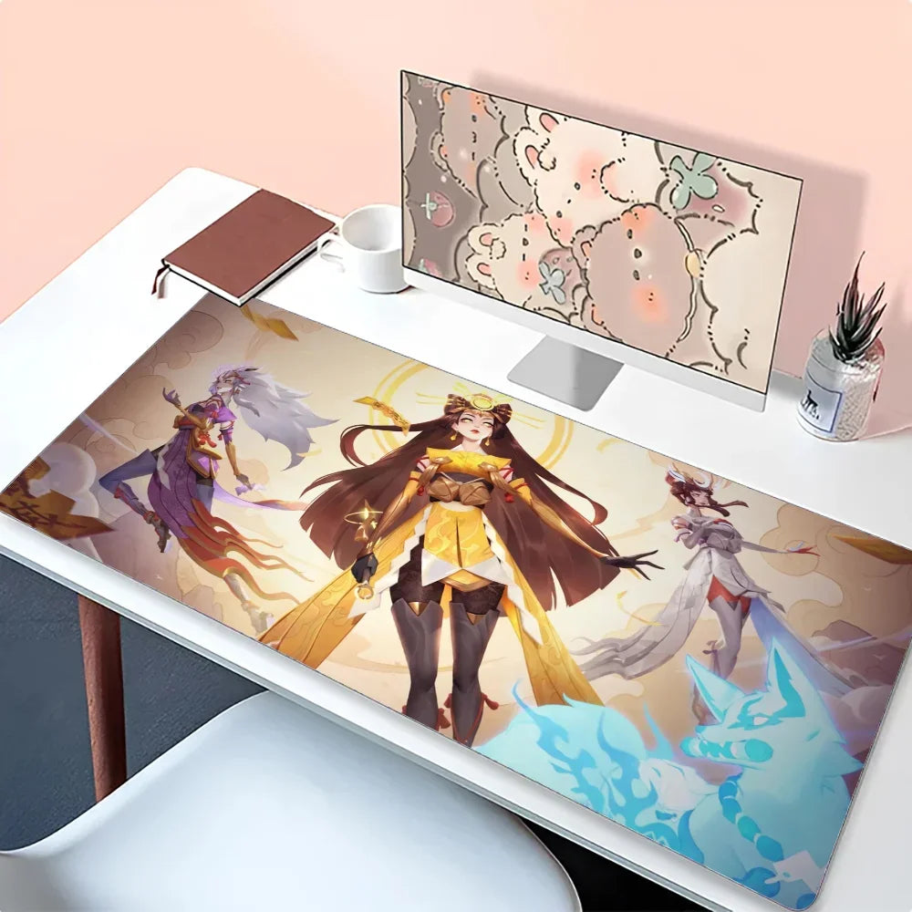 Podložka pod myš a na stůl Amaterasu Kiriko Overwatch s podložkou, herní příslušenství Prime Gaming, XXL podložka pod klávesnici