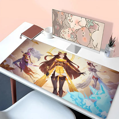 Podložka pod myš a na stůl Amaterasu Kiriko Overwatch s podložkou, herní příslušenství Prime Gaming, XXL podložka pod klávesnici