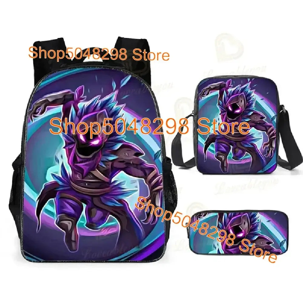 Astuccio grande in canvas kawaii per penne e matite, per ragazzi e ragazze, stampa Fortnite, articoli scolastici, cancelleria, regalo di compleanno per adolescenti