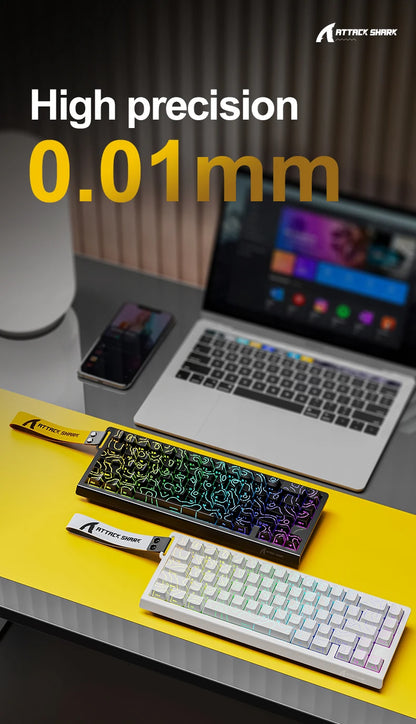 ATTACK SHARK X68HE Magnetic Keyboard Red Wired Mechanical for Pro Gaming 0.01mm Rapid Trigger 8000Hz SOCD/Rs 0.125ms 128K Rate