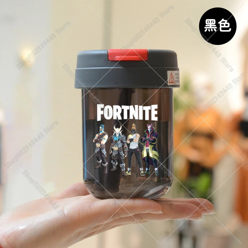 Game Fortnites Mini Straw Cups School Student Plastic Water Bottle Children Leak-proof Coffee Milk Cups Travel Outdoor Office