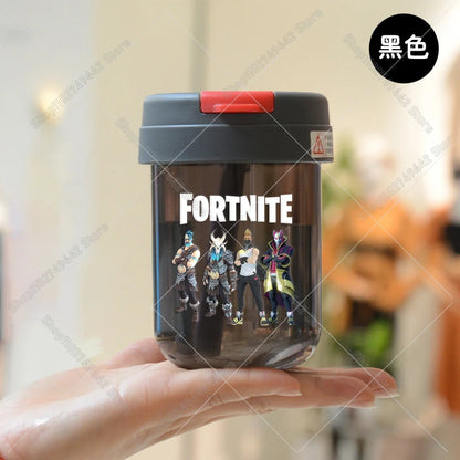 Game Fortnites Mini Straw Cups School Student Plastic Water Bottle Children Leak-proof Coffee Milk Cups Travel Outdoor Office