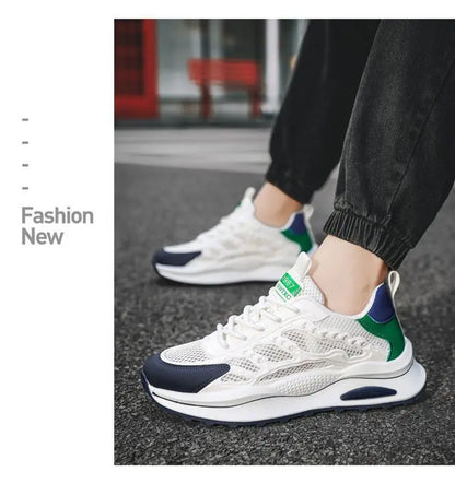 Men's Summer 2025 New Soft Bottom Breathable Mesh Sports Shoes Casual Versatile White Sneakers Lightweight Comfortable Runnin...