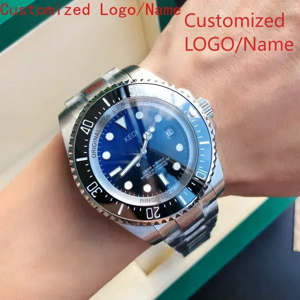 A11 Store Customized Watch  Mens Mechanical Automatic Watch Stainless Steel Deeps Luminous Black Blue Ceramic Sapphire