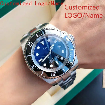 A11 Store Customized Watch  Mens Mechanical Automatic Watch Stainless Steel Deeps Luminous Black Blue Ceramic Sapphire