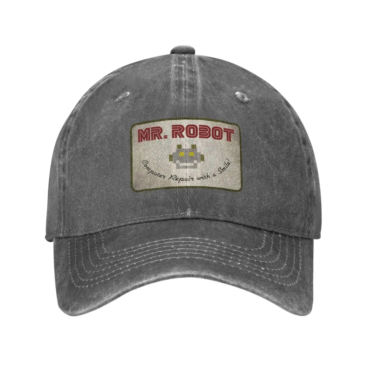 Computer med Sourires Anime Funny Mr Robot Custom Retro Cowboy vasket baseballkasket til mænd Denim solhat Hip Hop-kasket
